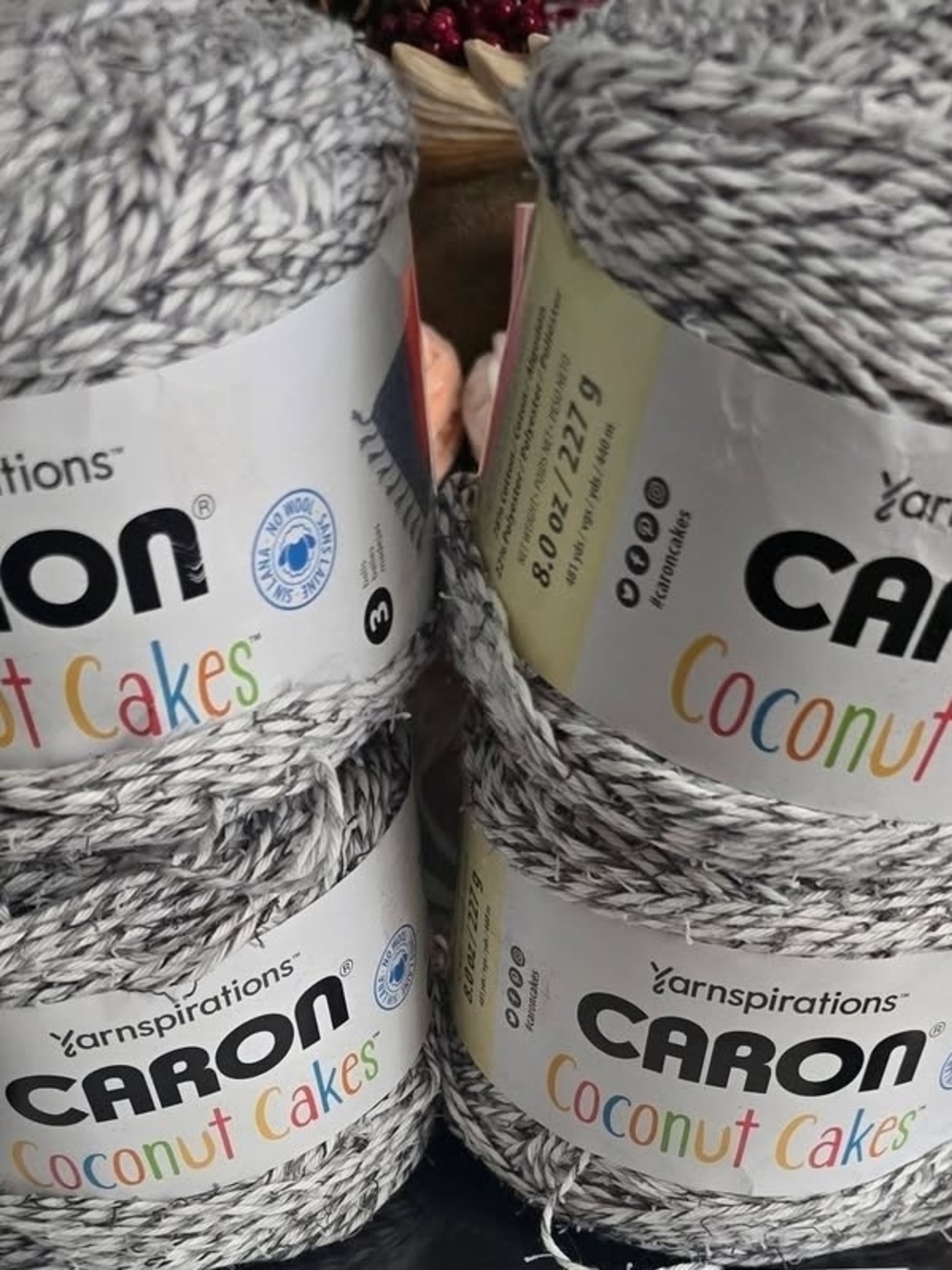 Caron Coconut Cakes Yarn - Cookie And Cream Lot Of 4